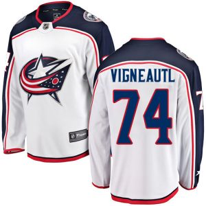 Herren Columbus Blue Jackets Eishockey Trikot Sam Vigneault  #74 Breakaway Weiß Fanatics Branded Auswärts